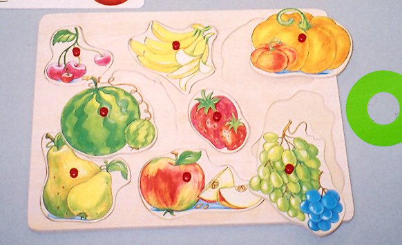 Fruit peg puzzle.