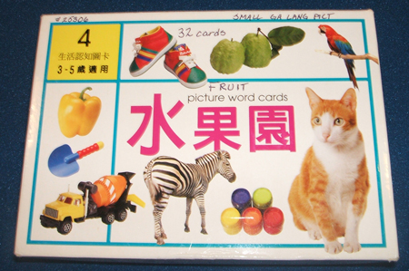 Fruit: picture word cards [Chinese characters].