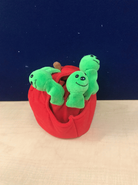Apple with three worms [puppet]
