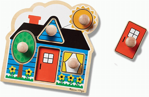 Jumbo knob puzzle : House Shapes [toddler puzzle].